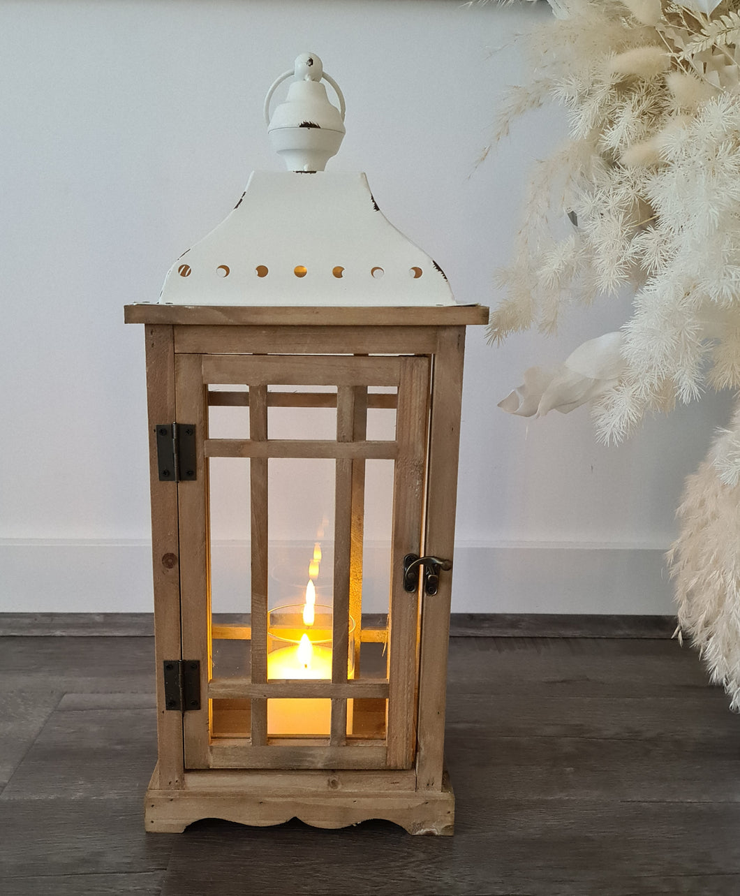 Boho rustic wood lantern - MEDIUM - HIRE ONLY