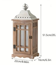 Load image into Gallery viewer, Boho rustic wood lantern - MEDIUM - HIRE ONLY
