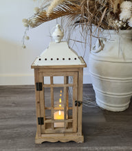 Load image into Gallery viewer, Boho rustic wood lantern - MEDIUM - HIRE ONLY
