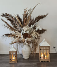 Load image into Gallery viewer, Boho rustic wood lantern - MEDIUM - HIRE ONLY
