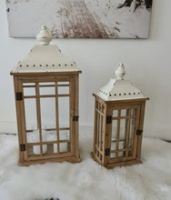 Load image into Gallery viewer, Boho rustic wooden lantern – LARGE - HIRE ONLY
