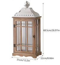 Load image into Gallery viewer, Boho rustic wooden lantern – LARGE - HIRE ONLY
