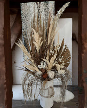 Load image into Gallery viewer, Large Boho Rustic flowers in Ribbed urn  - HIRE ONLY
