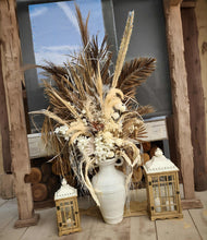 Load image into Gallery viewer, Tall Boho Rustic flowers urn - XL - HIRE ONLY
