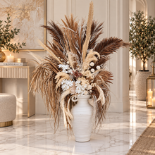 Load image into Gallery viewer, Tall Boho Rustic flowers urn - XL - HIRE ONLY
