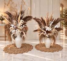 Load image into Gallery viewer, Tall Boho Rustic flowers urn - XL - HIRE ONLY
