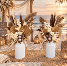 Load image into Gallery viewer, Large Boho rustic flowers in metal urns (milk cans) - HIRE ONLY
