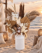 Load image into Gallery viewer, Large Boho rustic flowers in metal urns (milk cans) - HIRE ONLY
