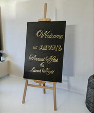 Load image into Gallery viewer, Golden Easel for welcome sign - HIRE ONLY
