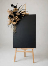 Load image into Gallery viewer, Black &amp; Gold Welcome sing - Flowers &amp; Easel - HIRE ONLY
