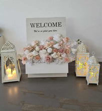 Load image into Gallery viewer, Welcome Flower Box with blush flowers - HIRE ONLY
