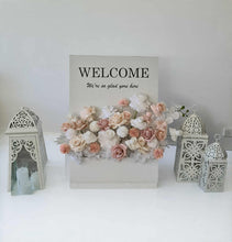 Load image into Gallery viewer, Welcome Flower Box with blush flowers - HIRE ONLY
