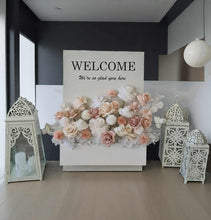 Load image into Gallery viewer, Welcome Flower Box with blush flowers - HIRE ONLY
