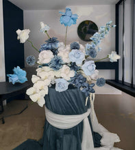 Load image into Gallery viewer, Blue &amp; white floor / plinth / table flowers - HIRE ONLY

