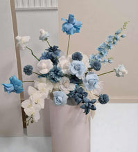 Load image into Gallery viewer, Blue &amp; white floor / plinth / table flowers - HIRE ONLY
