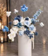 Load image into Gallery viewer, Blue &amp; white floor / plinth / table flowers - HIRE ONLY
