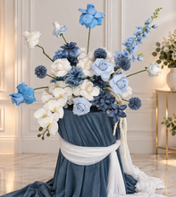Load image into Gallery viewer, Blue &amp; white floor / plinth / table flowers - HIRE ONLY
