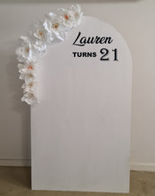 Load image into Gallery viewer, Plain arch / backdrop &amp; white flowers - HIRE ONLY
