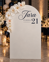 Load image into Gallery viewer, Plain arch / backdrop &amp; white flowers - HIRE ONLY
