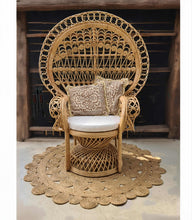 Load image into Gallery viewer, Boho Queen Peacock Chair - HIRE ONLY

