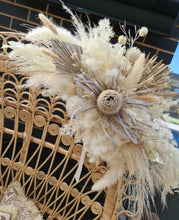 Load image into Gallery viewer, Boho Queen Peacock Chair with chair flowers - HIRE ONLY
