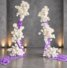 Load image into Gallery viewer, Set of 2 White Curved backdrop Metal arch frame - HIRE ONLY
