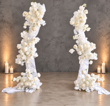 Load image into Gallery viewer, Set of 2 White Curved backdrop Metal arch frame - HIRE ONLY
