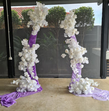 Load image into Gallery viewer, Set of 2 White Curved backdrop Metal arch frame - HIRE ONLY
