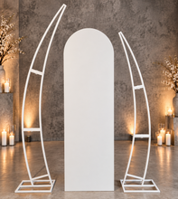 Load image into Gallery viewer, Set of 3 White Curved backdrop arch frames - HIRE ONLY
