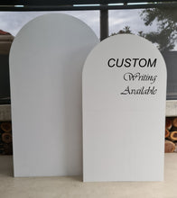 Load image into Gallery viewer, Set of 2 x White arch backdrops (2.1m &amp; 1.8m) - HIRE ONLY
