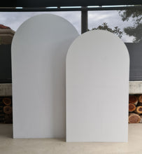Load image into Gallery viewer, Set of 2 x White arch backdrops (2.1m &amp; 1.8m) - HIRE ONLY
