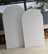 Load image into Gallery viewer, Set of 2 x White arch backdrops (2.1m &amp; 1.8m) - HIRE ONLY
