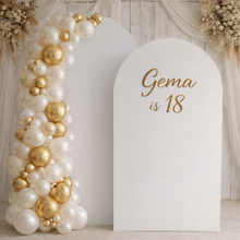 Load image into Gallery viewer, Set of 2 x White arch backdrops (2.1m &amp; 1.8m) - HIRE ONLY
