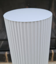 Load image into Gallery viewer, White cylinder ripple plinth cake or flower stand - 55cm - HIRE ONLY
