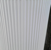 Load image into Gallery viewer, White cylinder ripple plinth cake or flower stand - 90cm - HIRE ONLY
