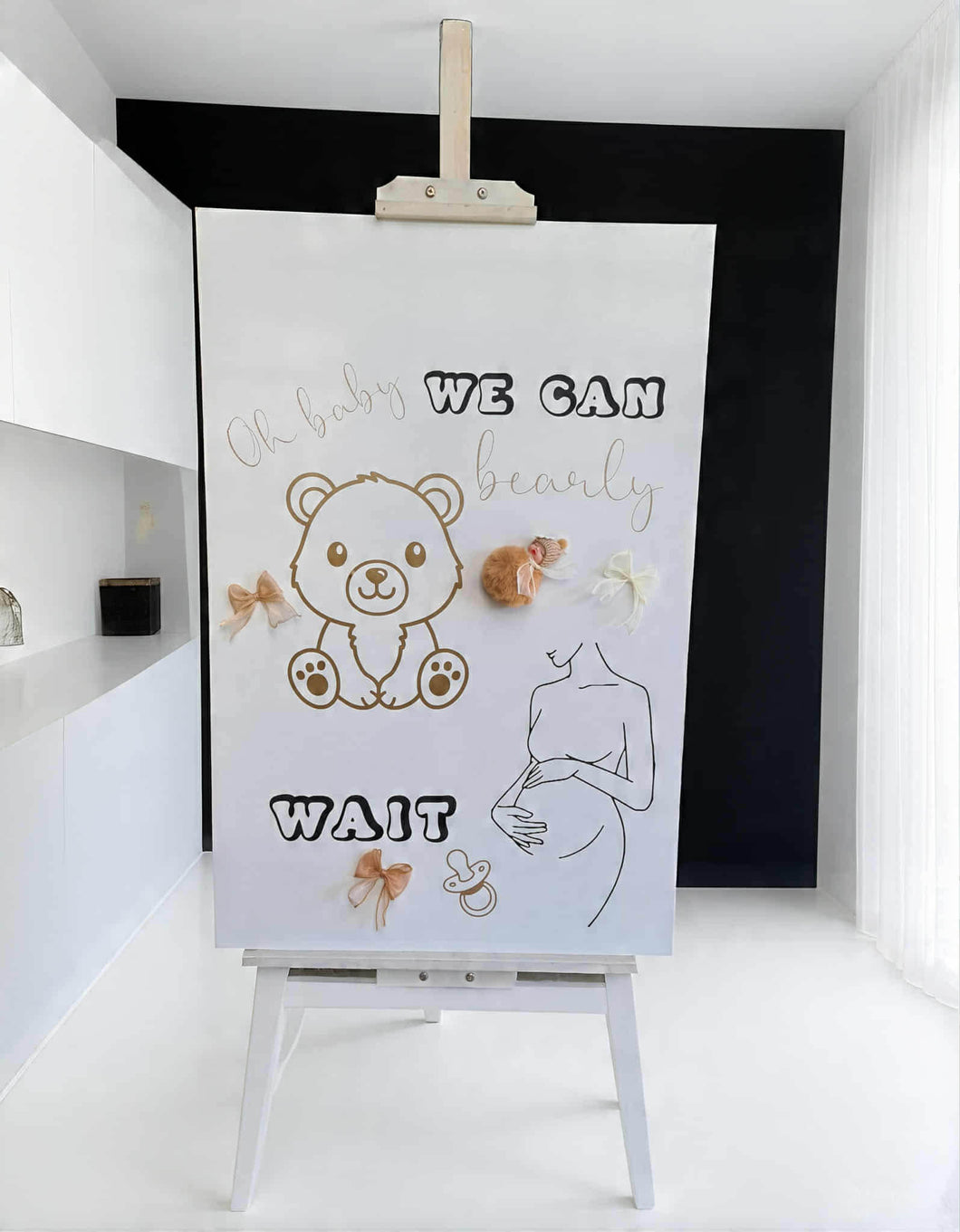 Baby shower neutral welcome sign (easel & board) - HIRE ONLY