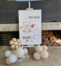 Load image into Gallery viewer, Baby shower neutral welcome sign (easel, board &amp; balloons) - HIRE ONLY
