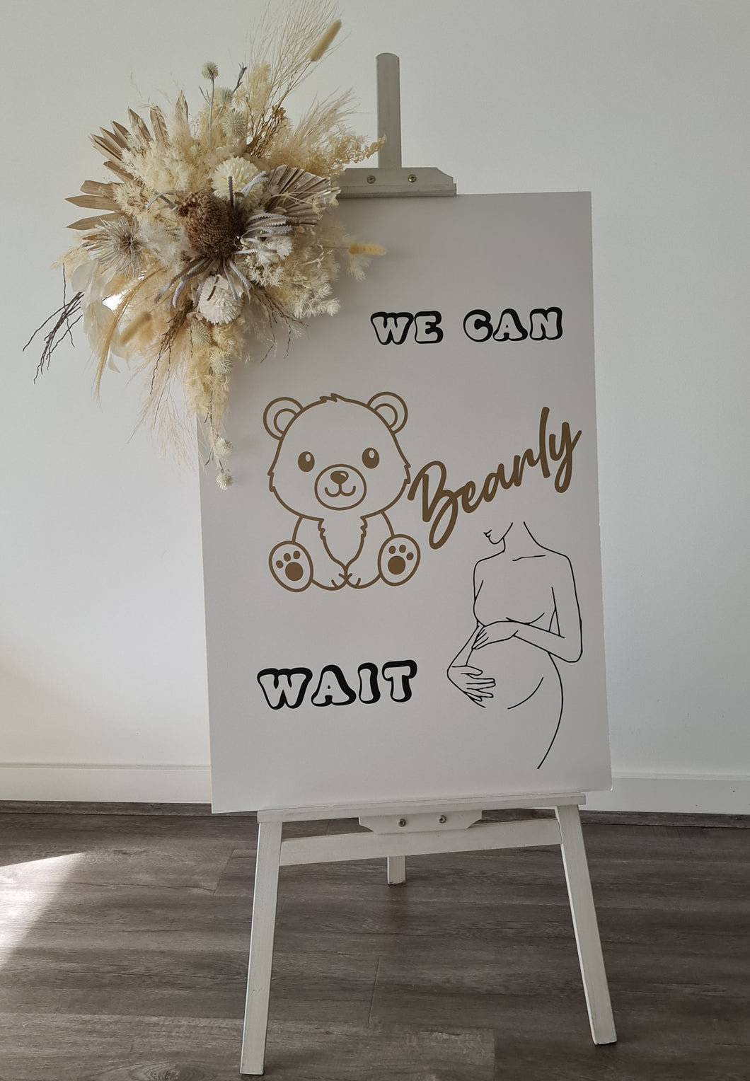 Baby shower neutral welcome sign w flowers - HIRE ONLY