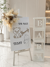 Load image into Gallery viewer, Baby shower neutral welcome sign w flowers - HIRE ONLY
