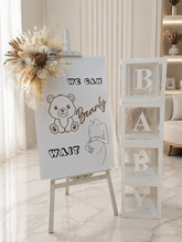Load image into Gallery viewer, Baby shower neutral welcome sign w flowers - HIRE ONLY

