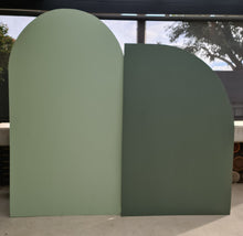 Load image into Gallery viewer, Arch Backdrop sage green – 2.17m tall - HIRE ONLY
