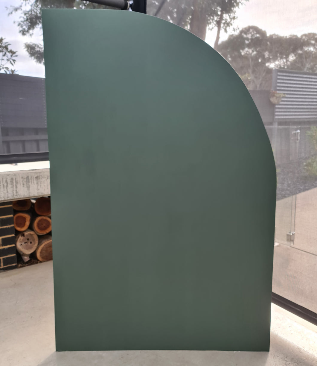 Sail backdrop olive green – 1.85m tall - HIRE ONLY