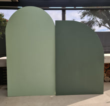 Load image into Gallery viewer, Sail backdrop olive green – 1.85m tall - HIRE ONLY
