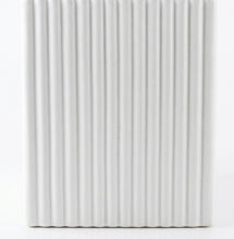 Load image into Gallery viewer, White cement look square ripple plinth cake / flower stand – 90cm - HIRE ONLY
