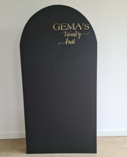 Load image into Gallery viewer, Plain black arch backdrop – 1.83m tall - HIRE ONLY
