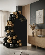 Load image into Gallery viewer, Plain black arch backdrop – 1.83m tall - HIRE ONLY
