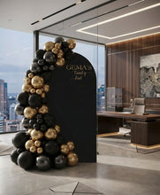 Load image into Gallery viewer, Plain black arch backdrop – 1.83m tall - HIRE ONLY
