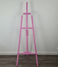 Load image into Gallery viewer, Pink wash wooden easel – 1.55m - HIRE ONLY
