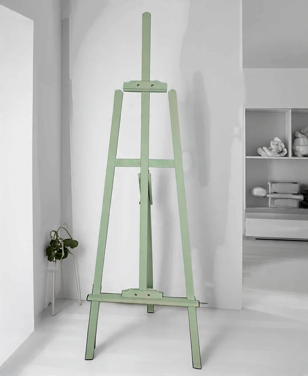 Sage green wooden easel – 1.55m - HIRE ONLY