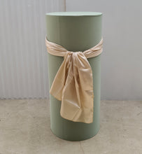 Load image into Gallery viewer, Sage green cylinder cake stand / plinth - 90cm - HIRE ONLY
